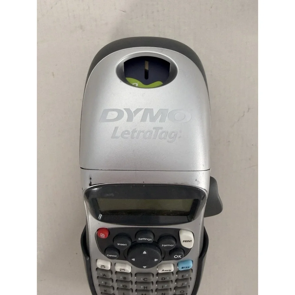 DYMO LetraTag LT-100H Handheld Label Maker Silver - Tested & Working With Cradle